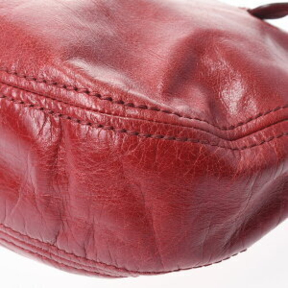 Prada One Shoulder Hobo Bag Red Leather Shoulder - Picture 7 of 9